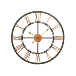 Aged Copper Black Skeleton Clock Small