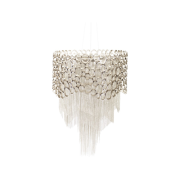Venus Nickel Chandelier with Crystal Stones and Silver Chains