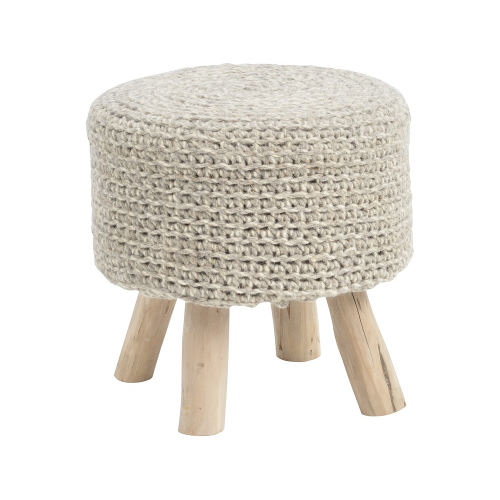 Tribal Stone Grey Knitted Stool 337876