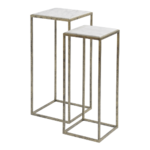 White Marble Set of Two Side Tables 700199