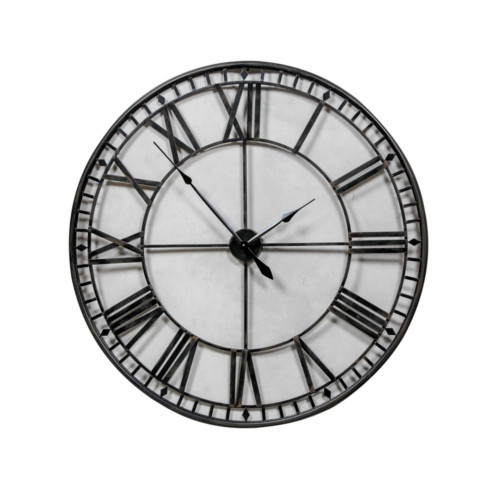 Extra Large Black Metal Skeleton Clock Respire Living - Oversized Metal Skeleton Wall Clock