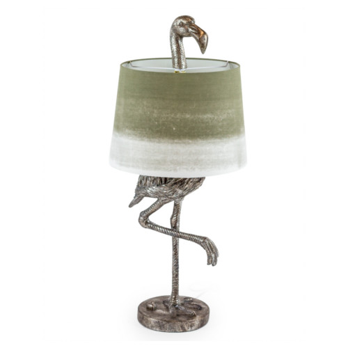 Flamingo Lamp Silver Sage Green Shade, Sage Green Table Lamp Shade