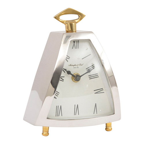 Latham Medium Black And Gold Aluminium Rectangular Clock 