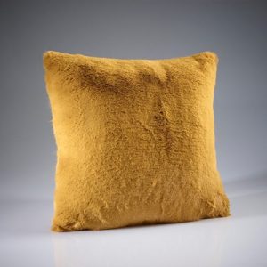 Super Soft Faux Fur Cushion Mustard