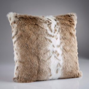 Luxury Faux Fur Cushion Tan Lynx