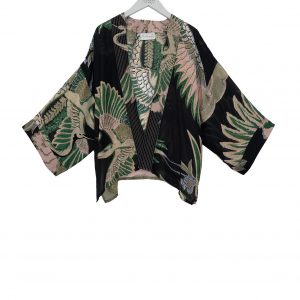 OS Kimono - Crane Emerald