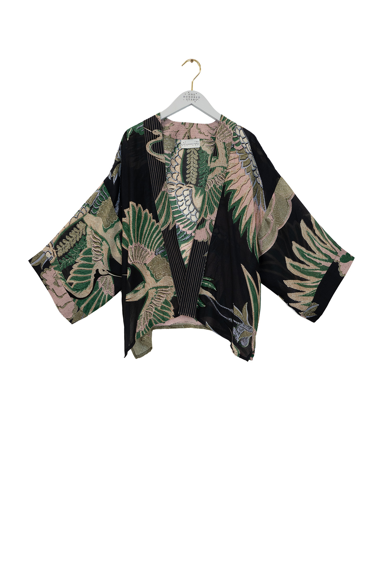 OS Kimono - Crane Emerald