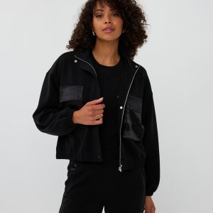 Bomber Jacket Black Cropped