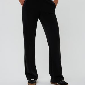 Black wide leg trousers