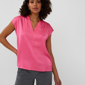 Satin Sleeveless Top - Pink