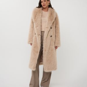 Faux Fur Coat Sand