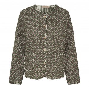 Quilt Jacket - Khaki Rosebud