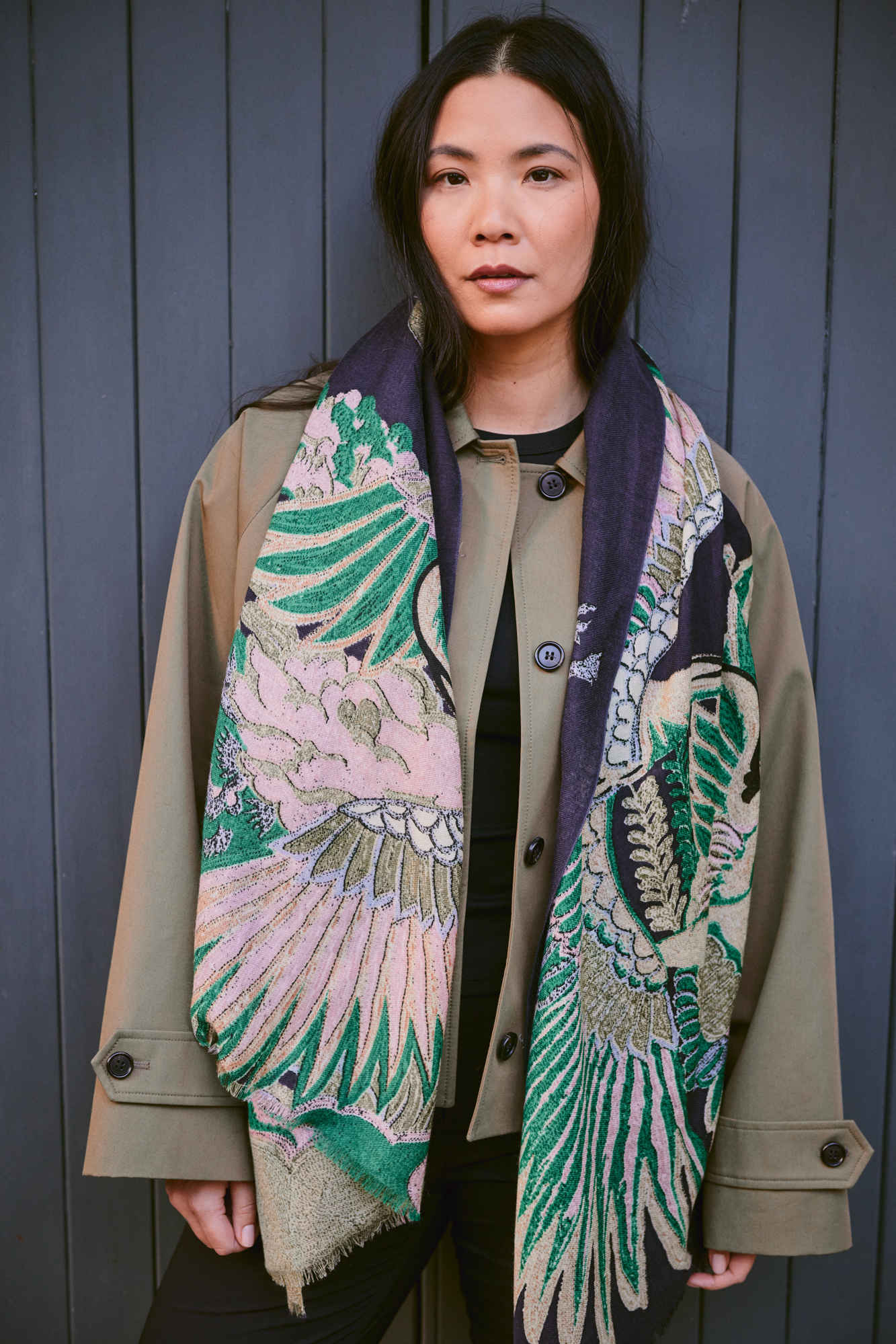 OS Scarf - Crane Emerald