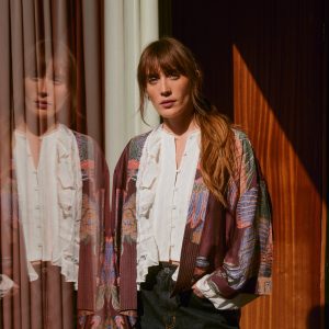 OS Kimono - Crane Plum