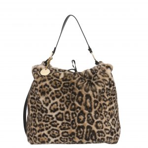 Faux Fur Bag Taupe Leopard