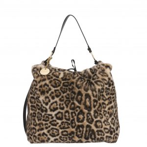 Faux Fur Bag Taupe Leopard