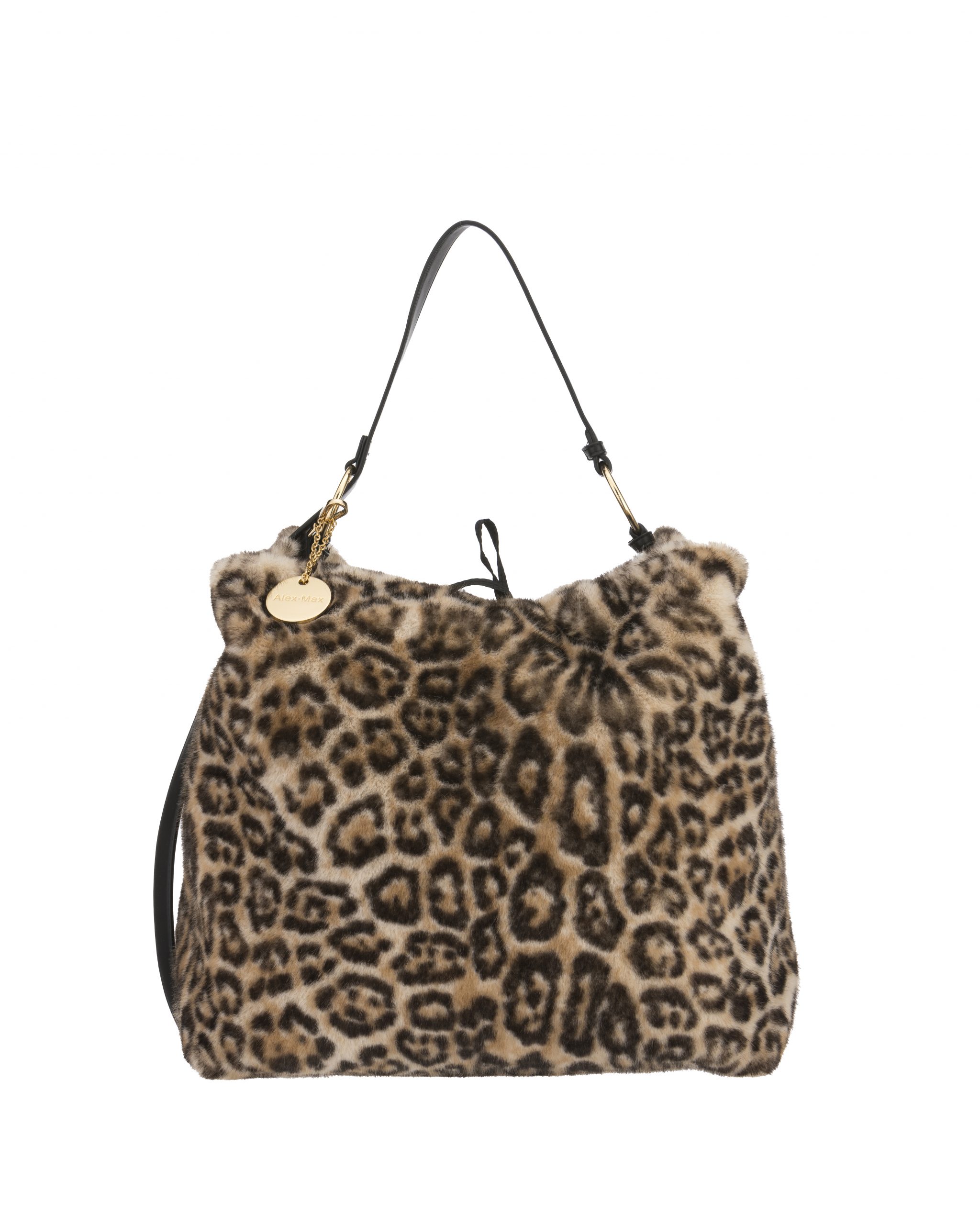Faux Fur Bag Taupe Leopard