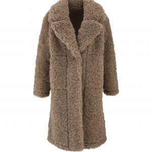 Faux Fur Coat - Taupe
