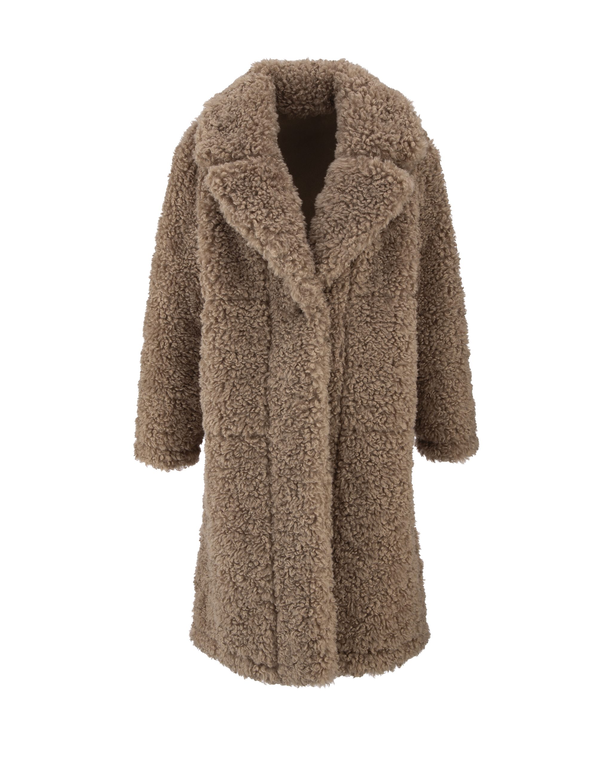 Faux Fur Coat - Taupe