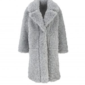 Faux Fur Coat - Pale Blue