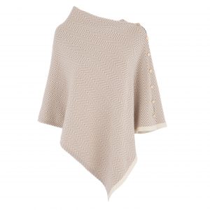Herringbone Poncho - Camel