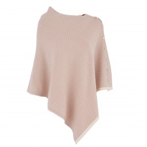 Herringbone Poncho - Baby Pink