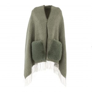 Faux Fur Pocket Wrap - Military