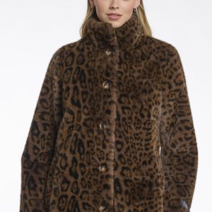Nina Faux Fur Coat - Leopard