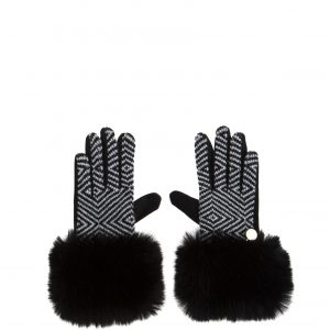 Gloves – Black Faux Fur Trim