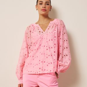 Broderie Blouse – Rose