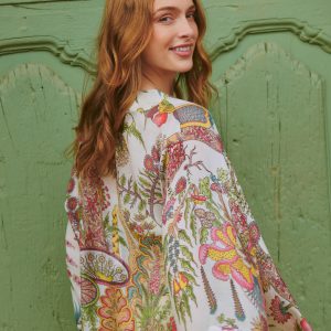 OS Kimono – Boho Garden Ecru