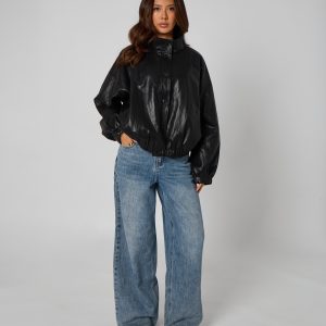 Bomber Jacket Black Vegan