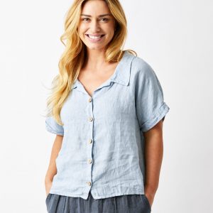 Amalfi Linen Shirt – Blue