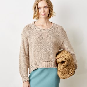 Curved Hem Jumper - Taupe