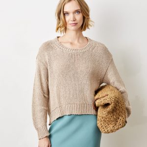 Curved Hem Jumper – Taupe