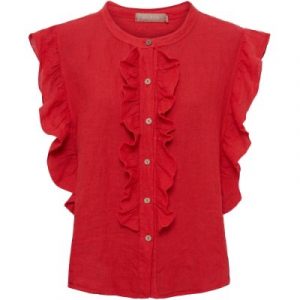 Capri Linen Shirt - Red