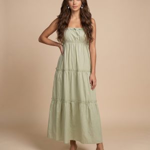 Hazel Tiered Maxi Dress – Sage