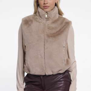 Nikki Faux Fur Gilet – Oat