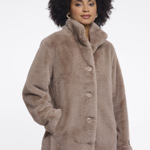 Nina Faux Fur Coat - Mocha Latte