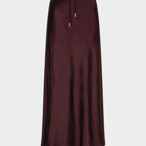 Satin Skirt – Burgundy