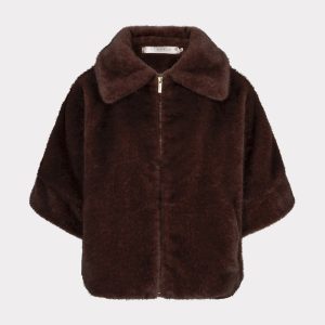 Faux Fur Cape – Merlot