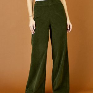 Zabrina Wide Leg Cords – Green
